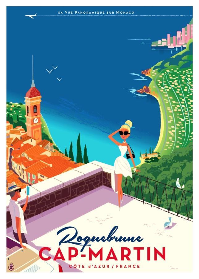 Charmant 2 Pieces Vue Sur Mer Et Monte-Carlo A Roquebrune Cap Martin מראה חיצוני תמונה